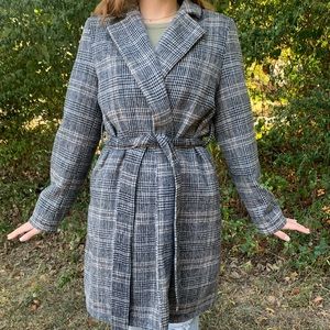 A new day winter plaid long coat